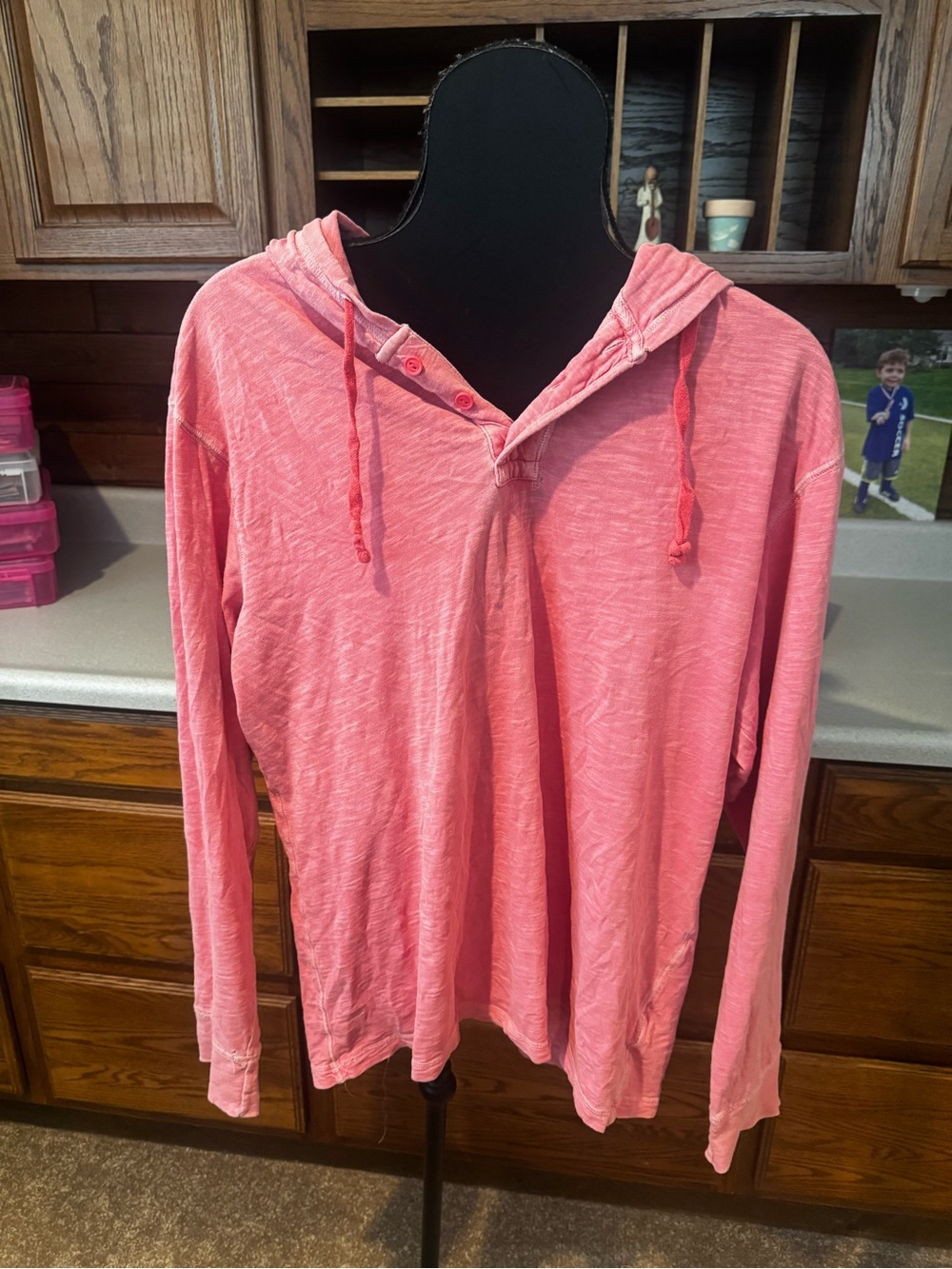 Old Navy Distressed Pink Hooded Pullover